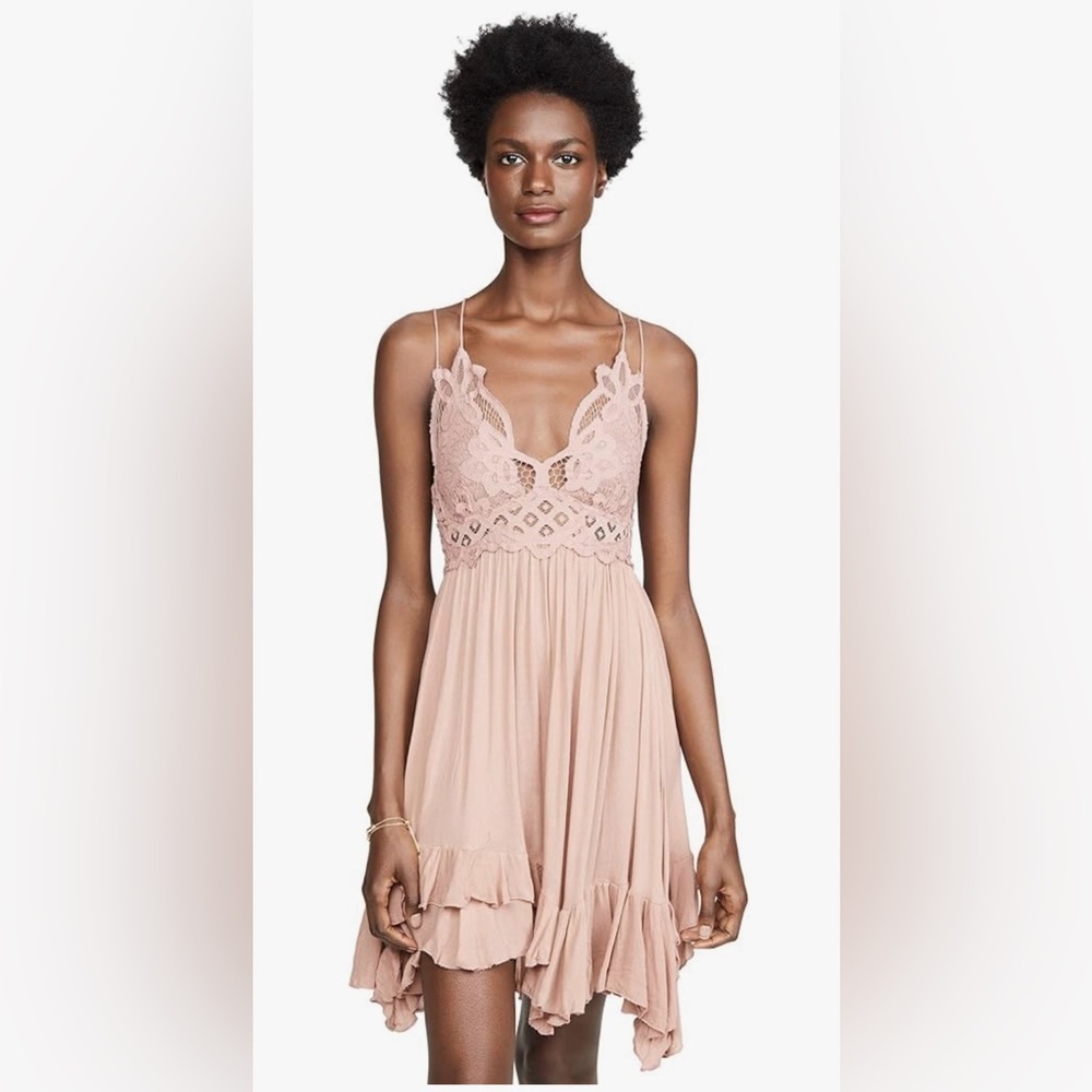 Free People/women’s pink rose Adella slip dress size XS